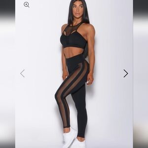 Bundle! Bombshell Sportswear Mohawk Leggings Bra Mesh Athletic Black XS S Small